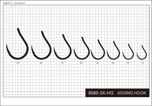 BKK Light Jigging Hand Ground Point Hooks 8070-3X-HG